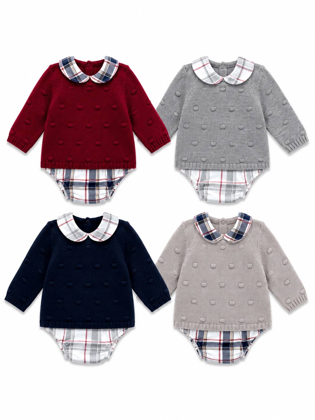Completo Bambino 2 Pezzi a Quadri – Rif. 15: BLU NAVY / 3/6 mesi