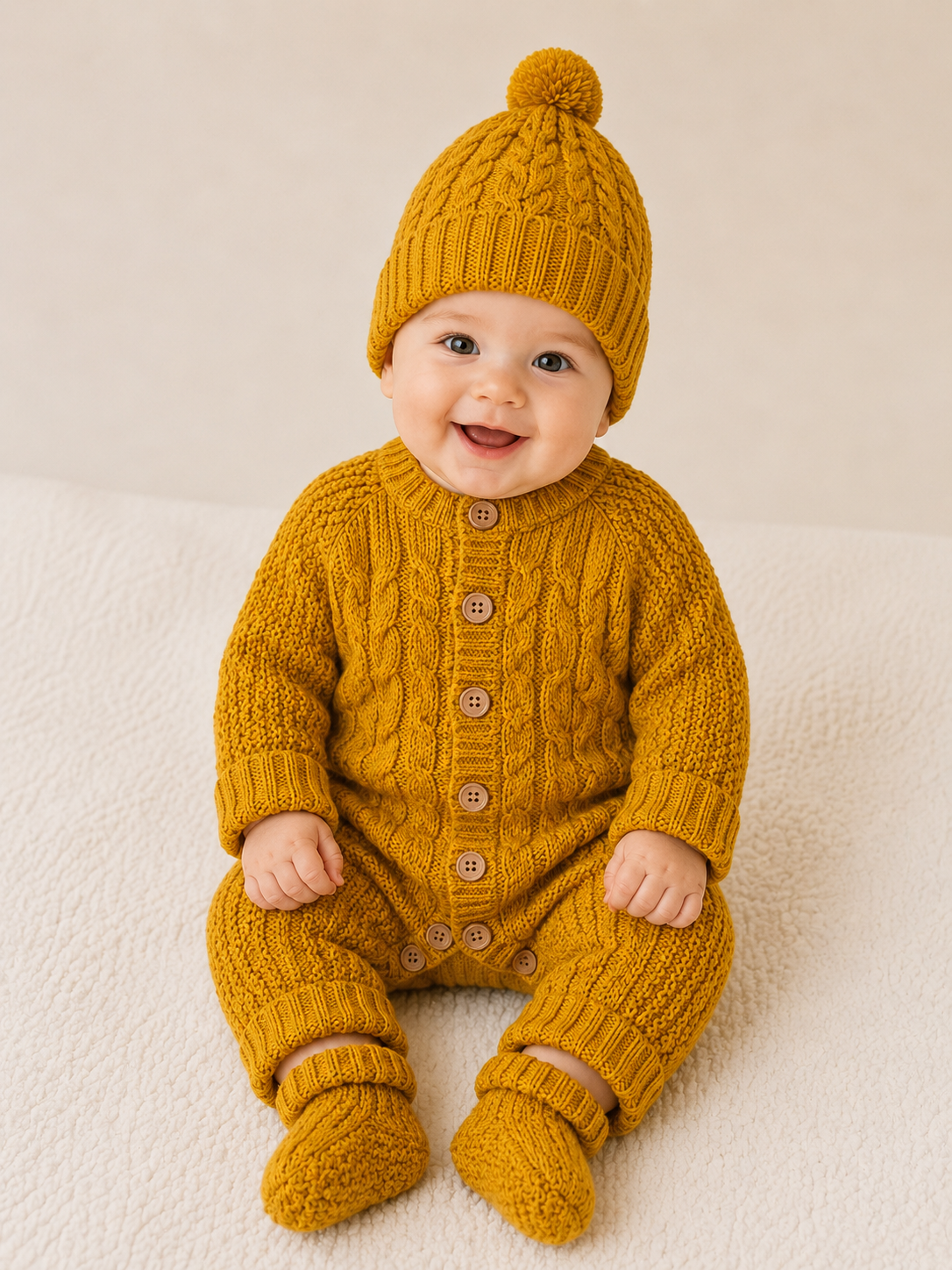 Set completo per neonato: tutina, cappello e scarpine