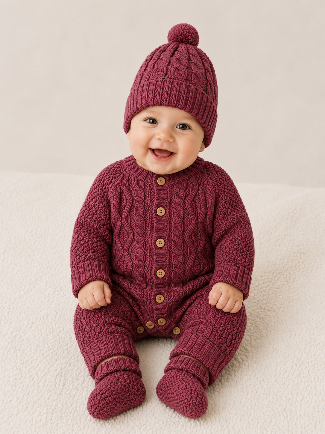 Set completo per neonato: tutina, cappello e scarpine