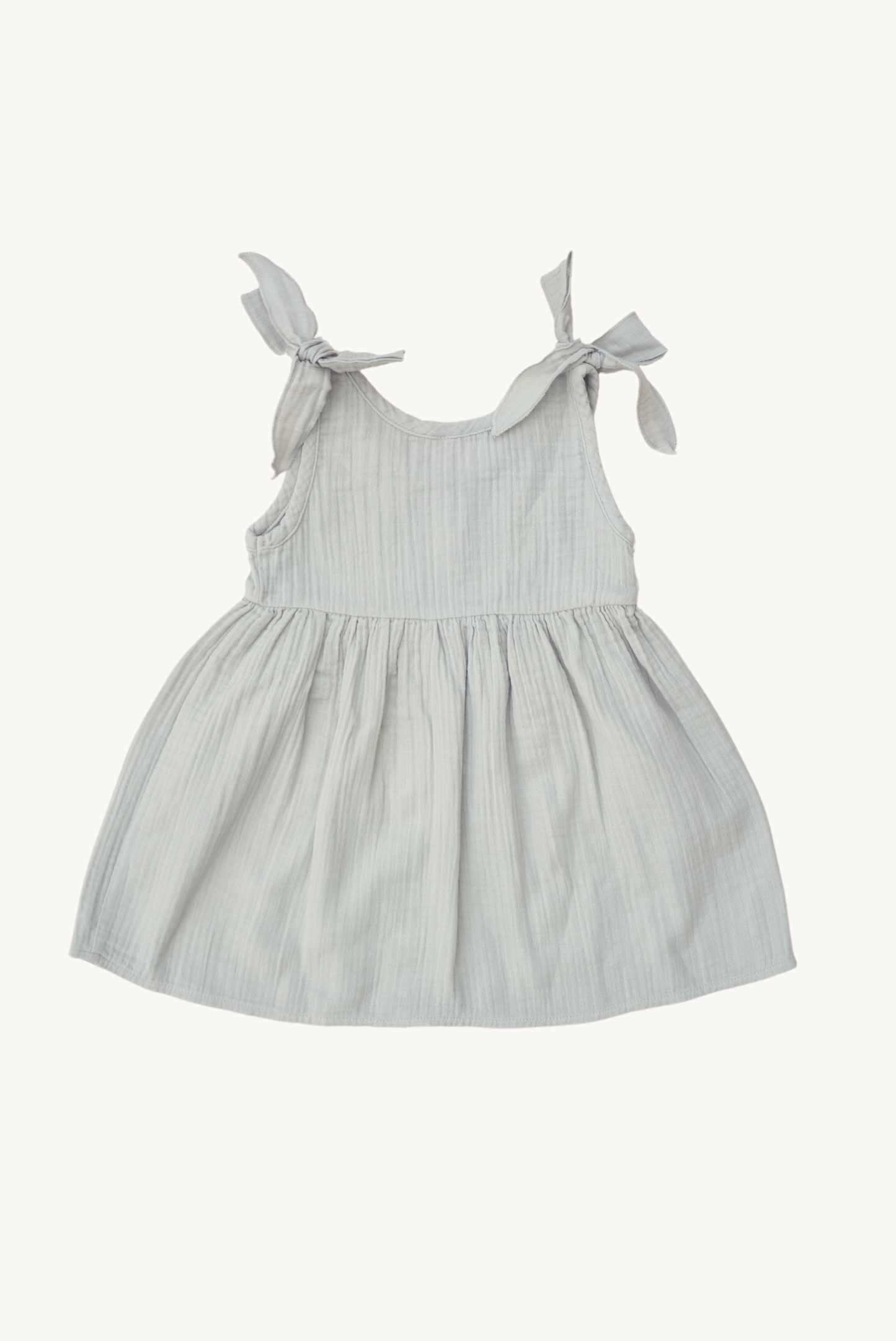 Vestito estivo in mussola di cotone 100% verde salvia per bambina