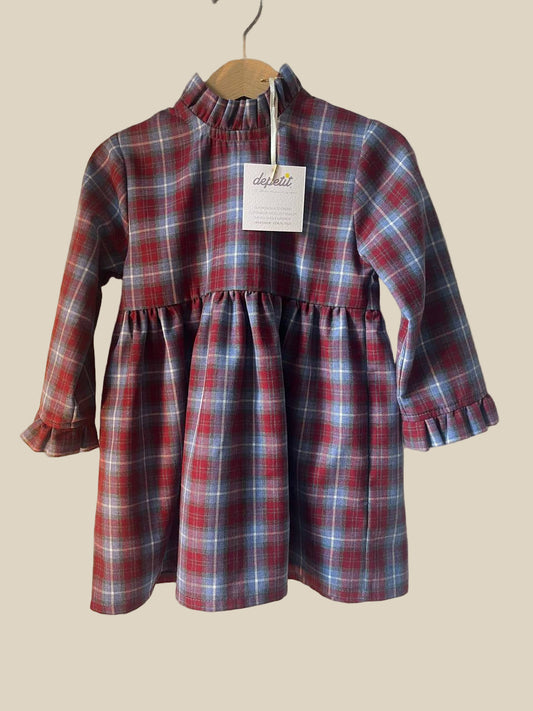 vestito scozzese bambina in caldo cotone